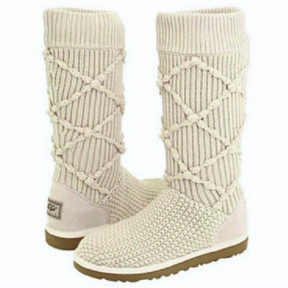 Ugg Australia Argyle Knit Cream Boots